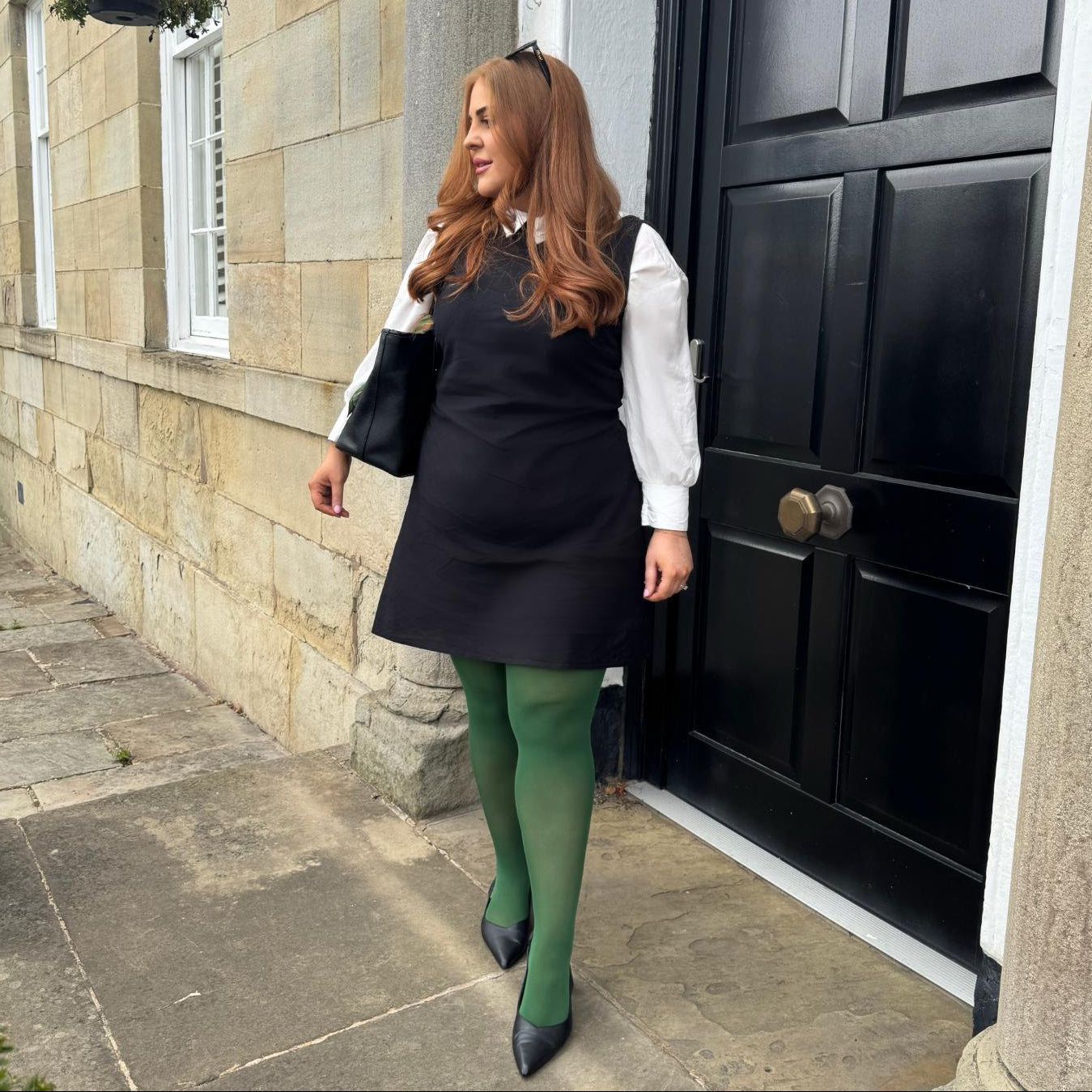 Petit Pois - 50 Denier Tights in Forest Green