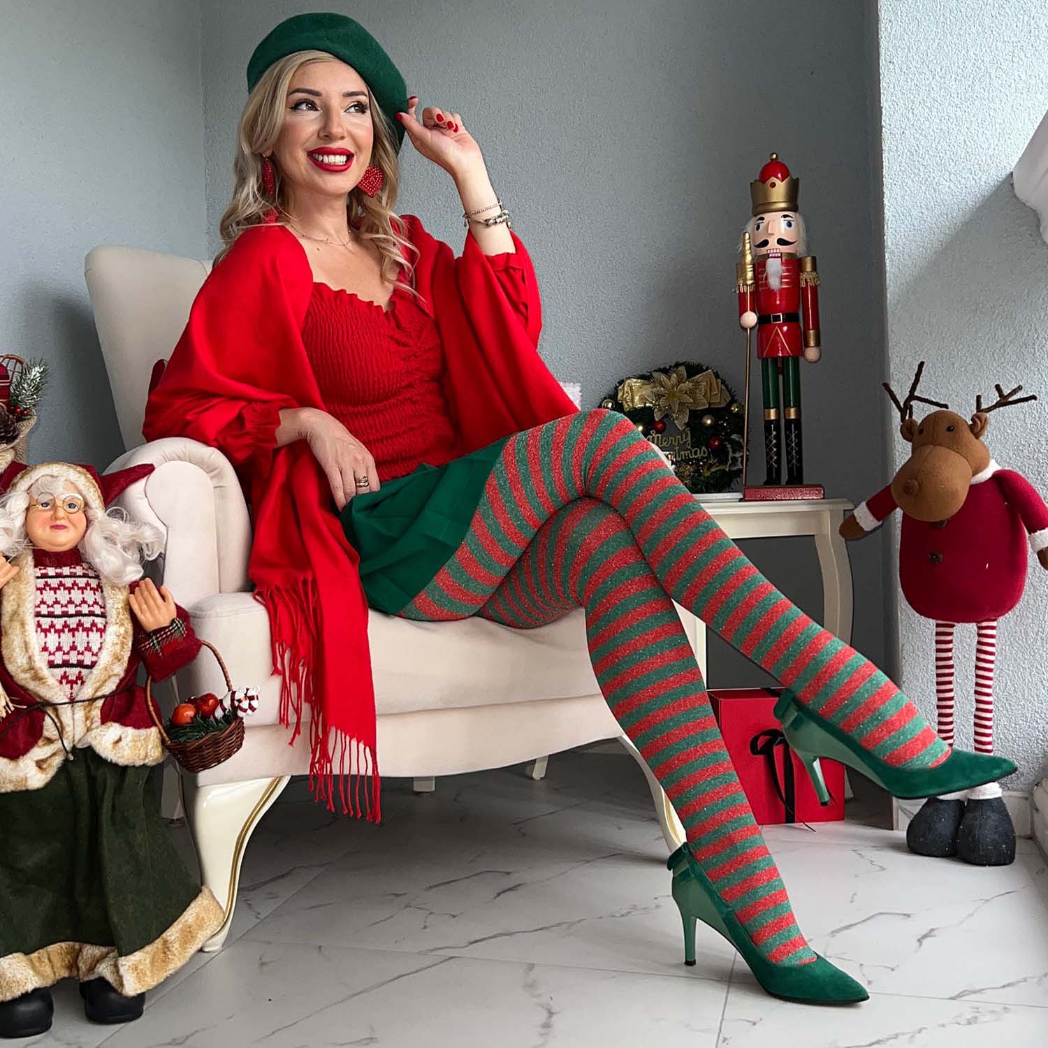 Striped Tights - Fancy Elf