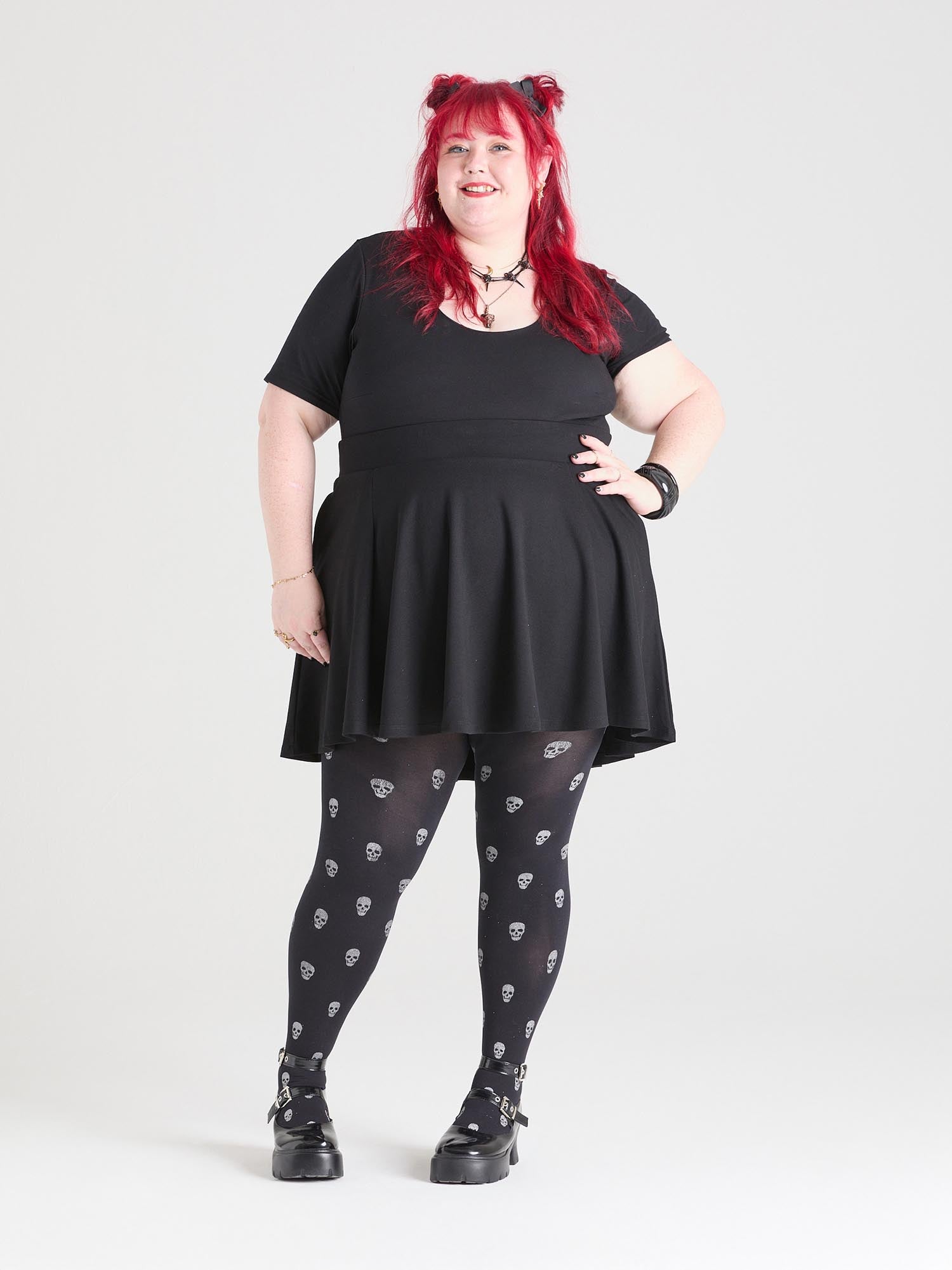 Pattern Tights - Sparkle Skulls