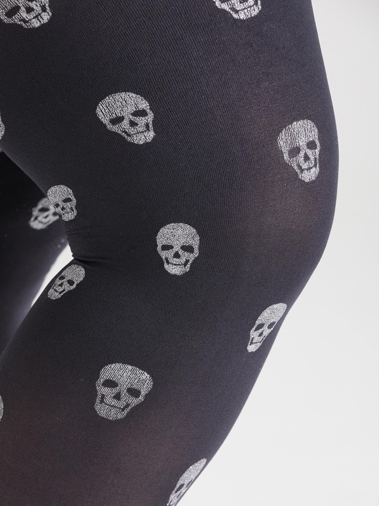 Pattern Tights - Sparkle Skulls