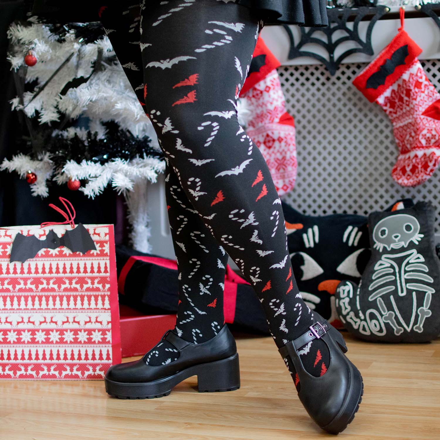 80 Denier Opaque Tights - Bad Santa