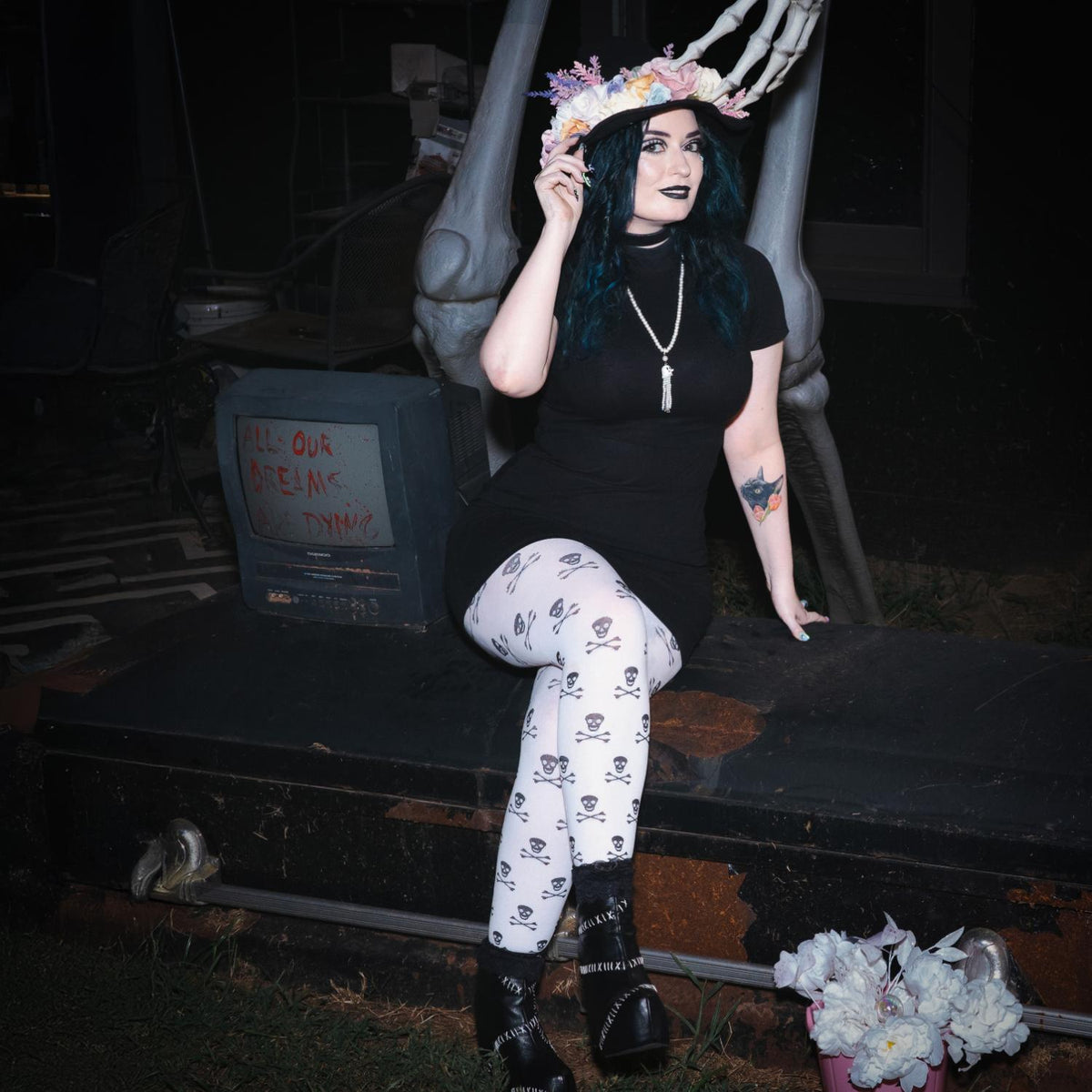 Opaque Tights Skullz - Snow White