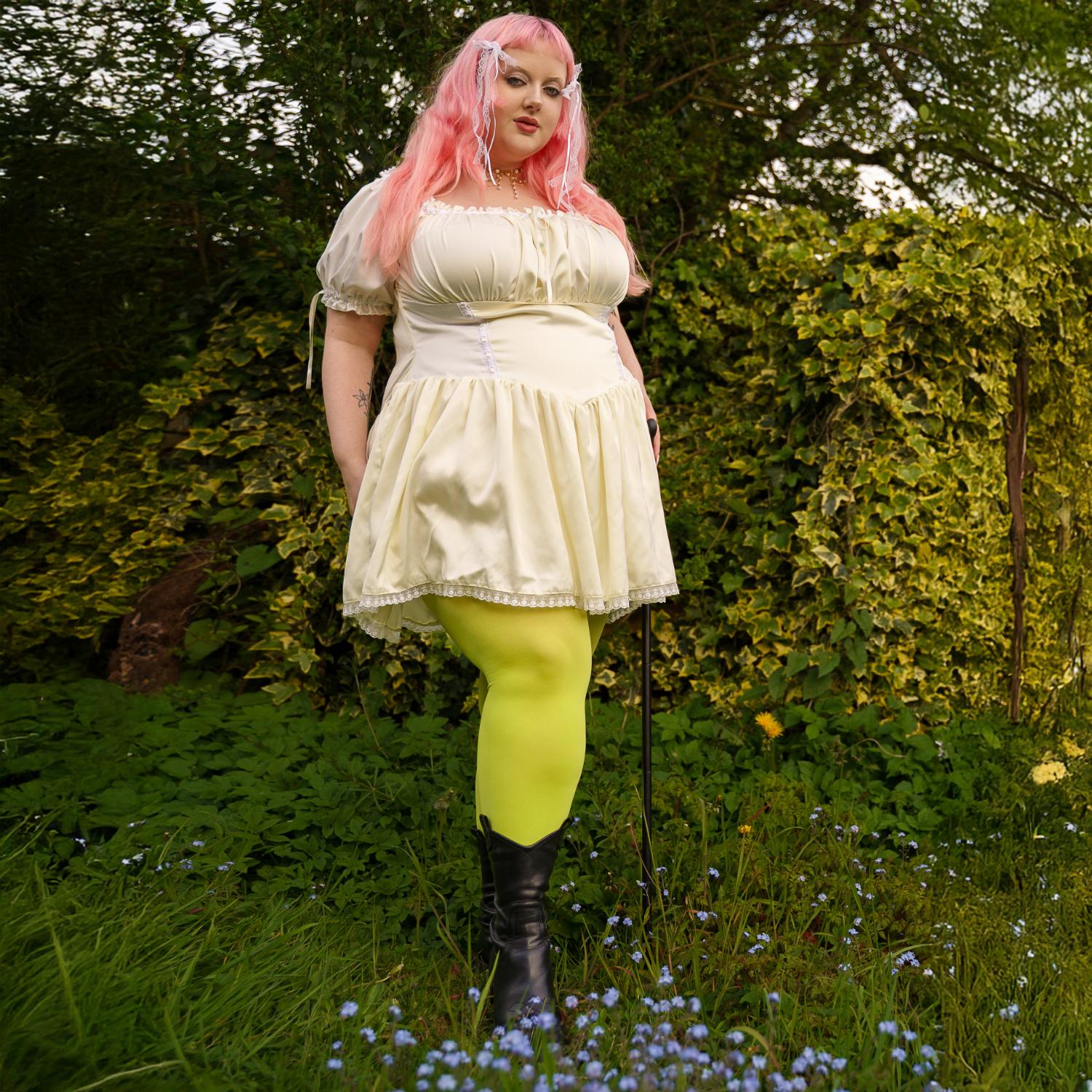 80 Denier Opaque Tights - Granny Smith