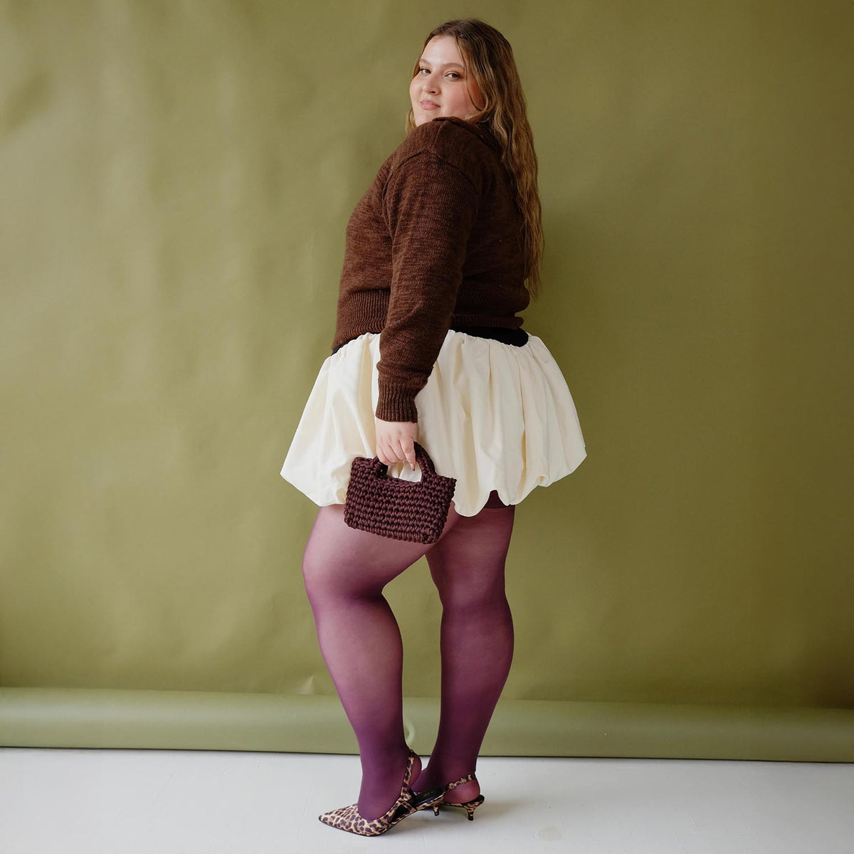 30 Denier Sheer Tights - Plum