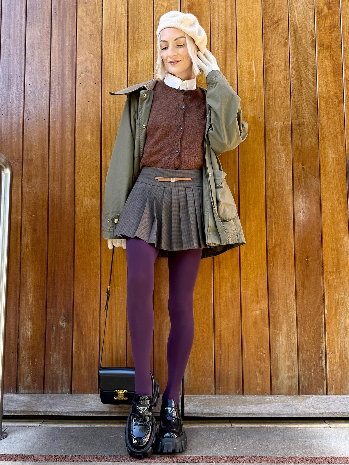 120 Denier Super Opaque Tights - Plum