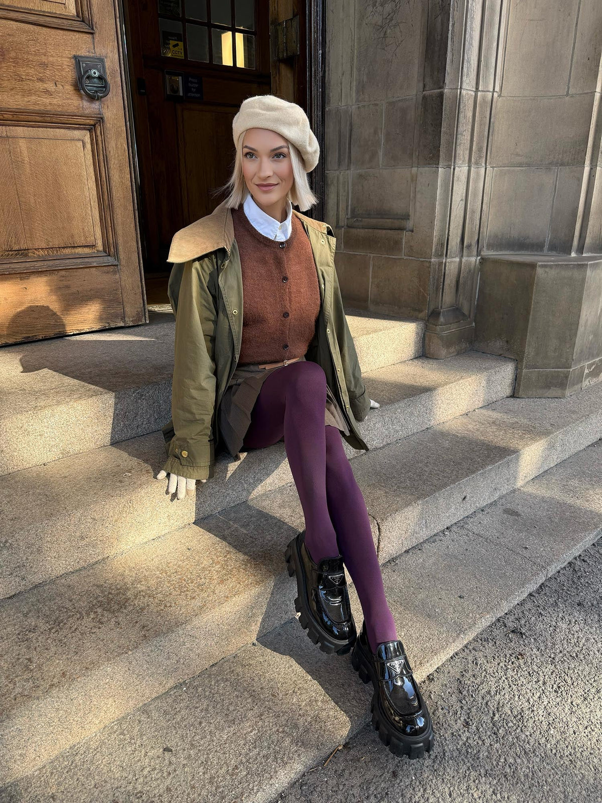 120 Denier Super Opaque Tights - Plum