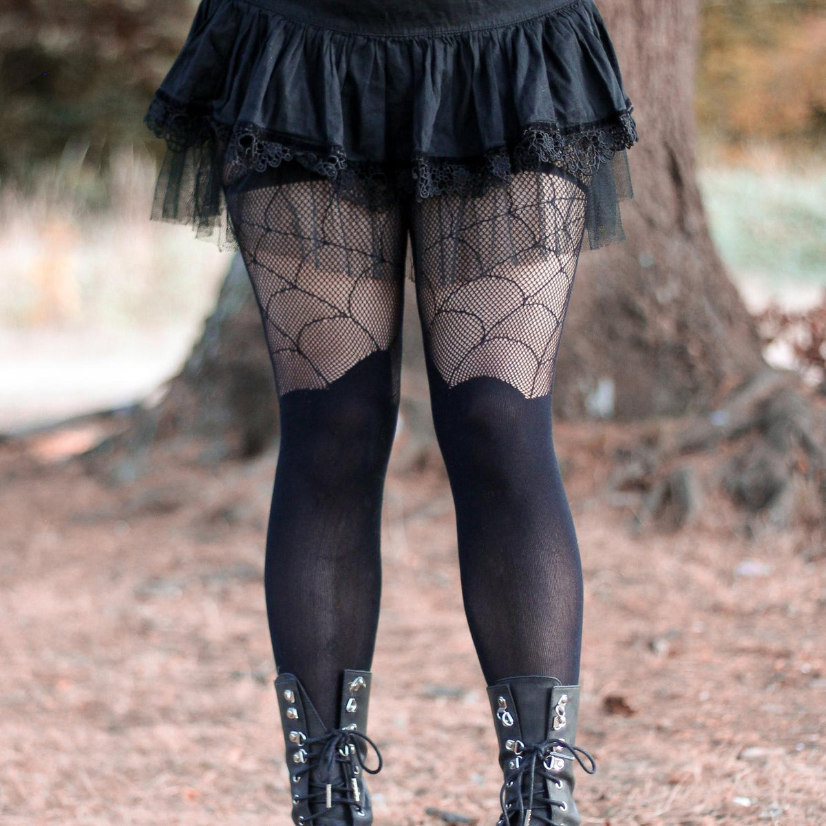 Mock Garter Tights - Venom