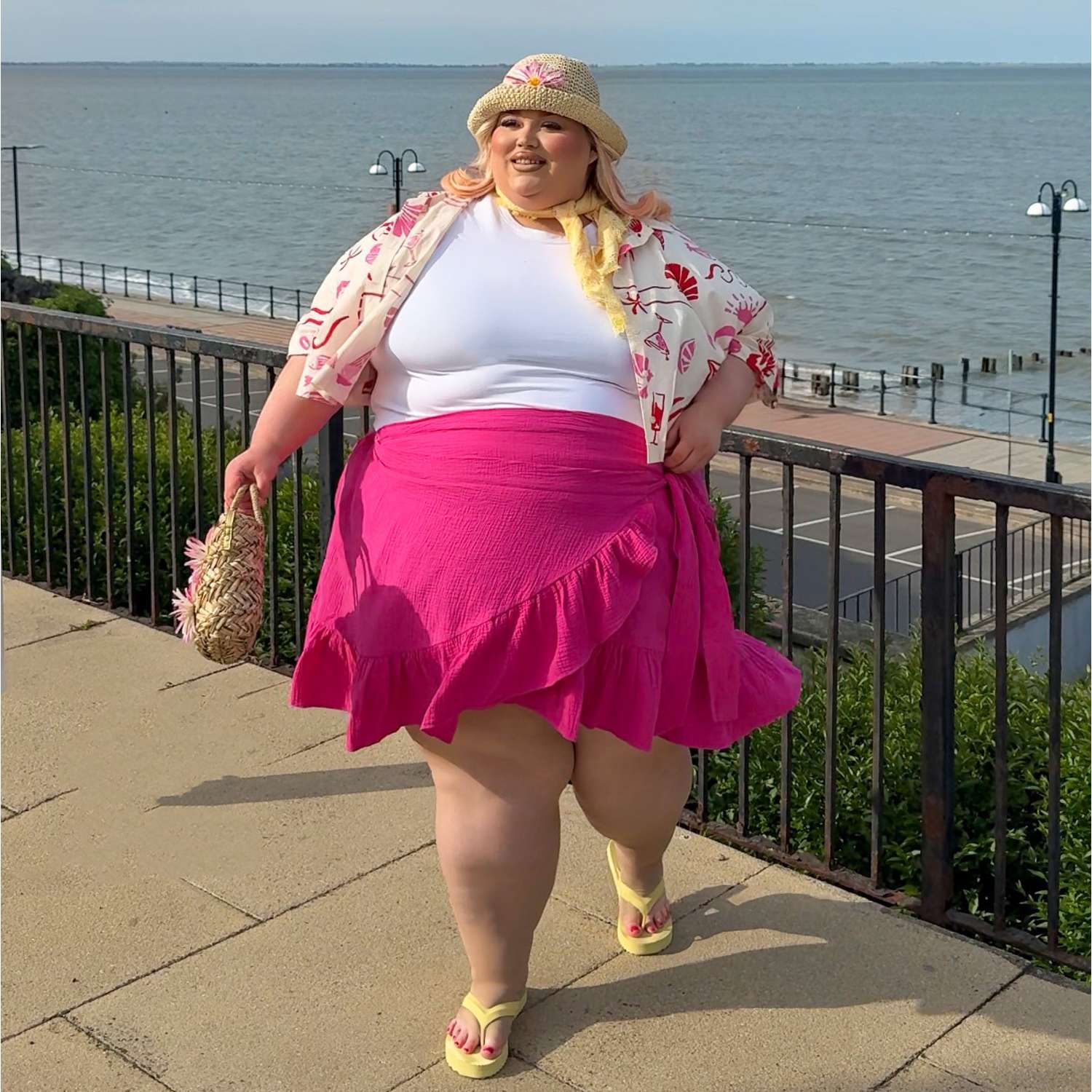Mary Cotton Gauze Wrap Skirt - Peony