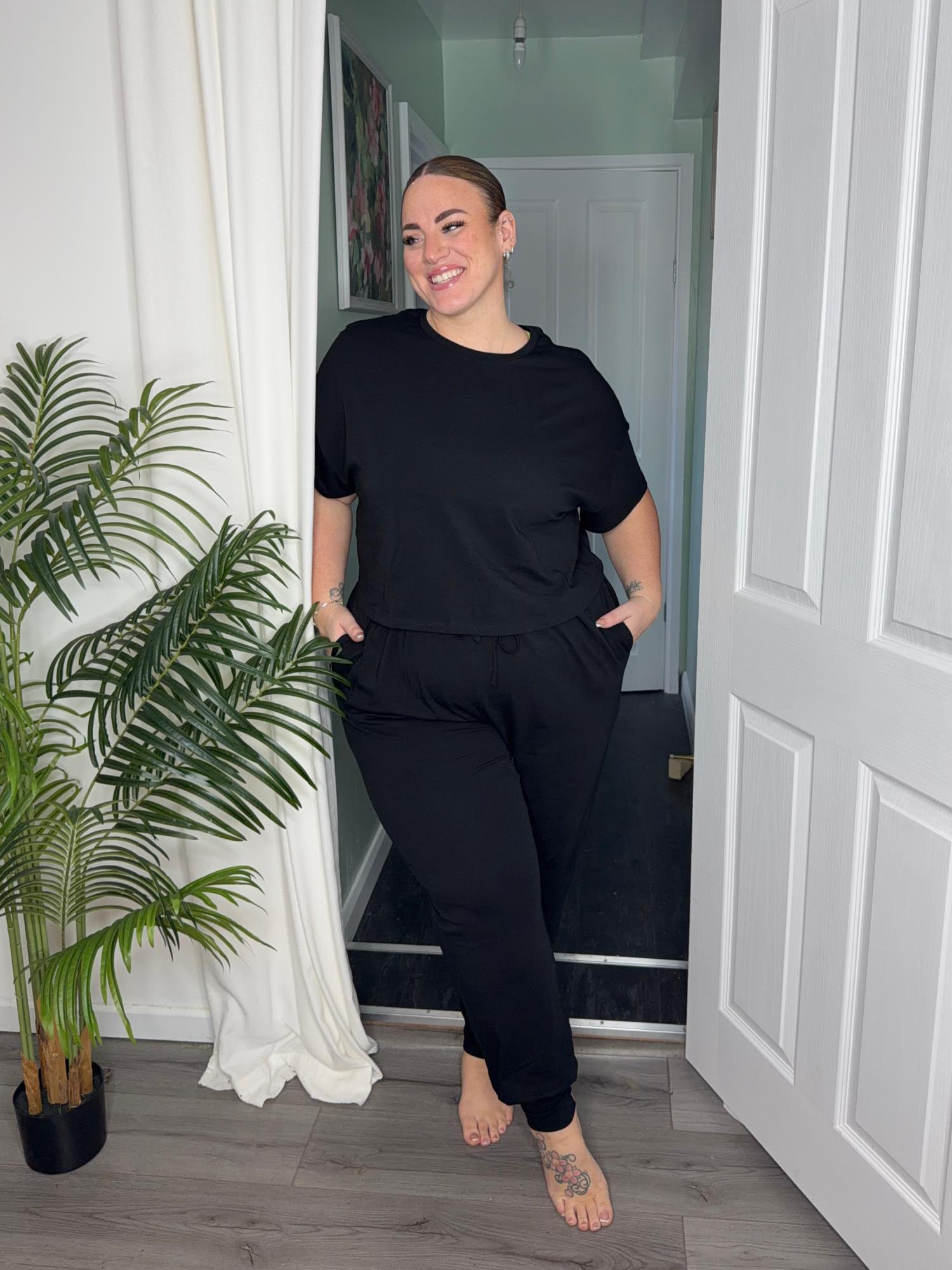 Organic Cotton PJ Bottoms - Plain Black