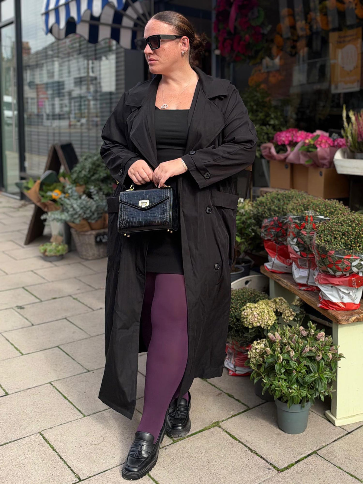 120 Denier Super Opaque Tights - Plum