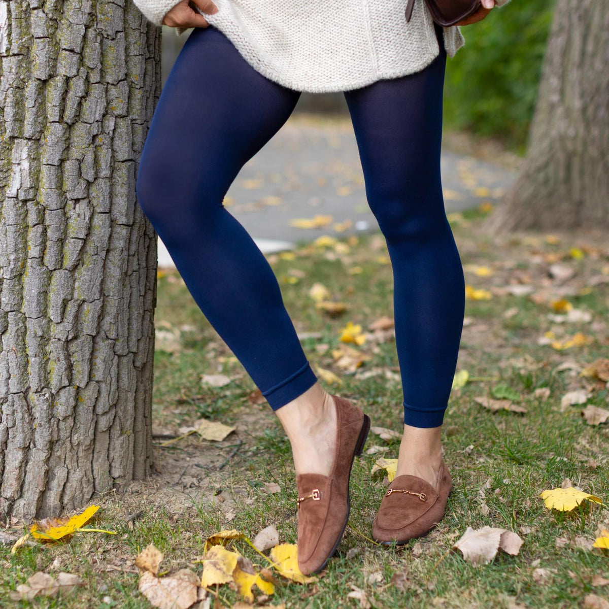 Footless Tights - Navy
