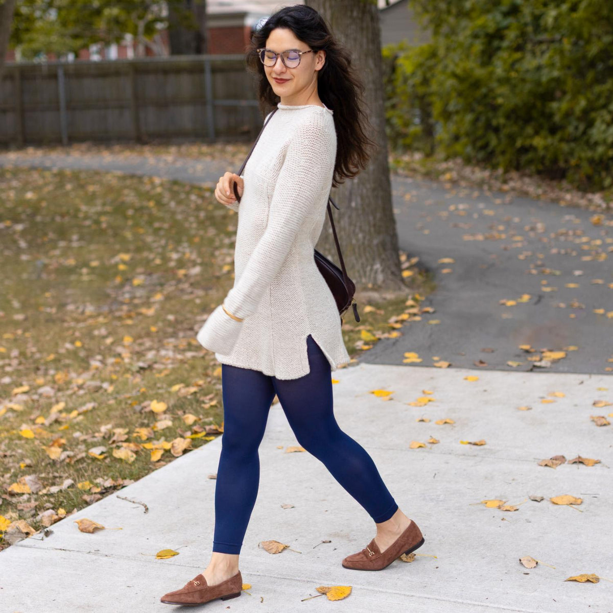 80 Denier Footless Tights - Navy