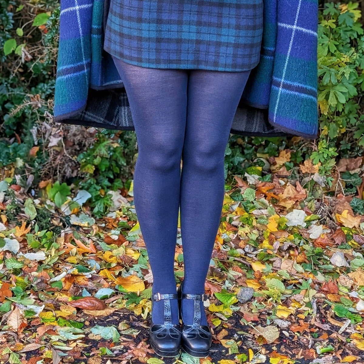 Merino Wool Tights - Royal Navy