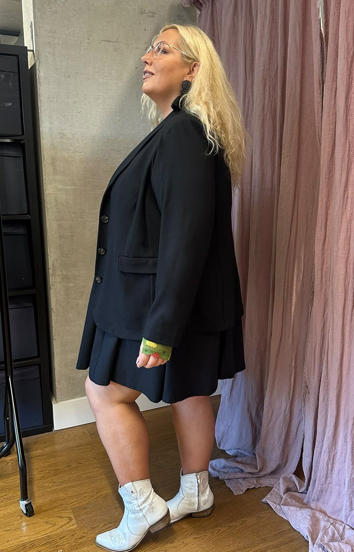 Tailored Ponte Roma Blazer - Black