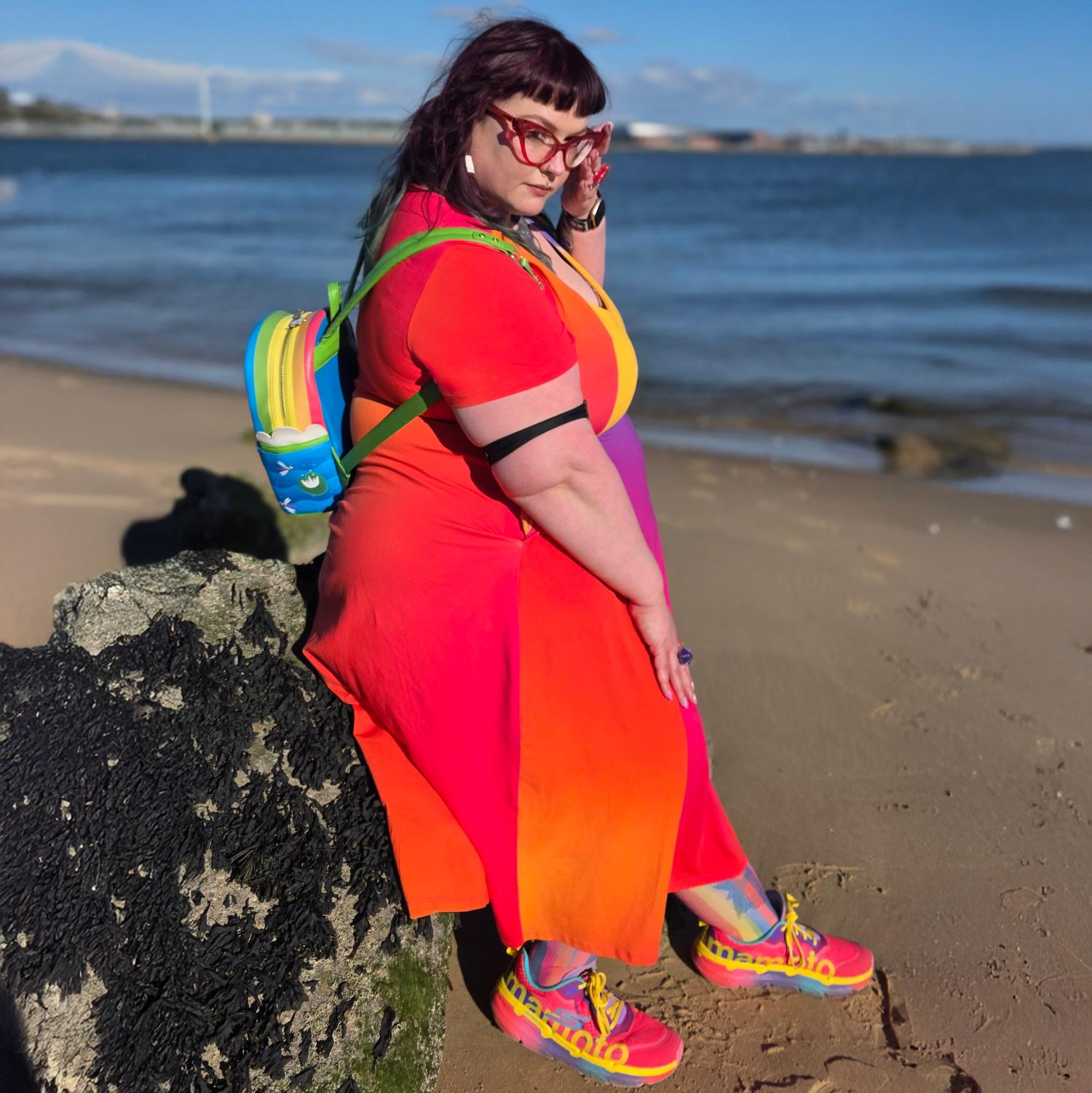 Vanessa Midi A-Line Dress - Rainbow