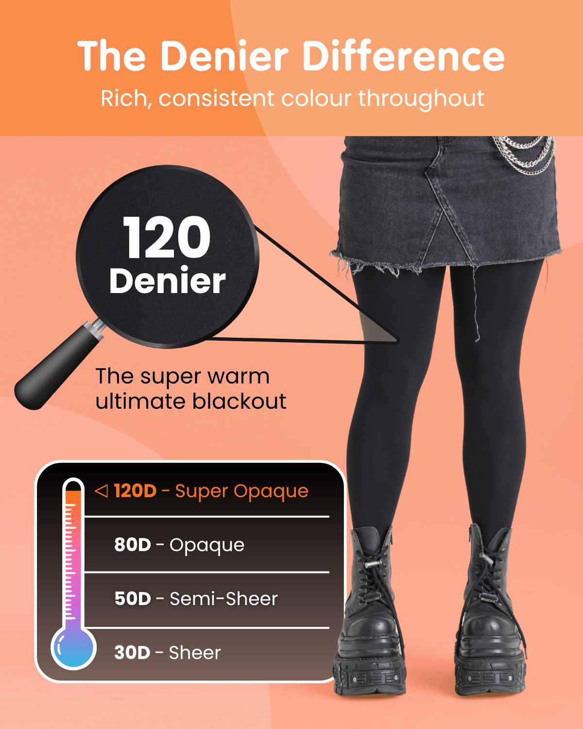 120 Denier Super-Opaque Tights - Raspberry Pie