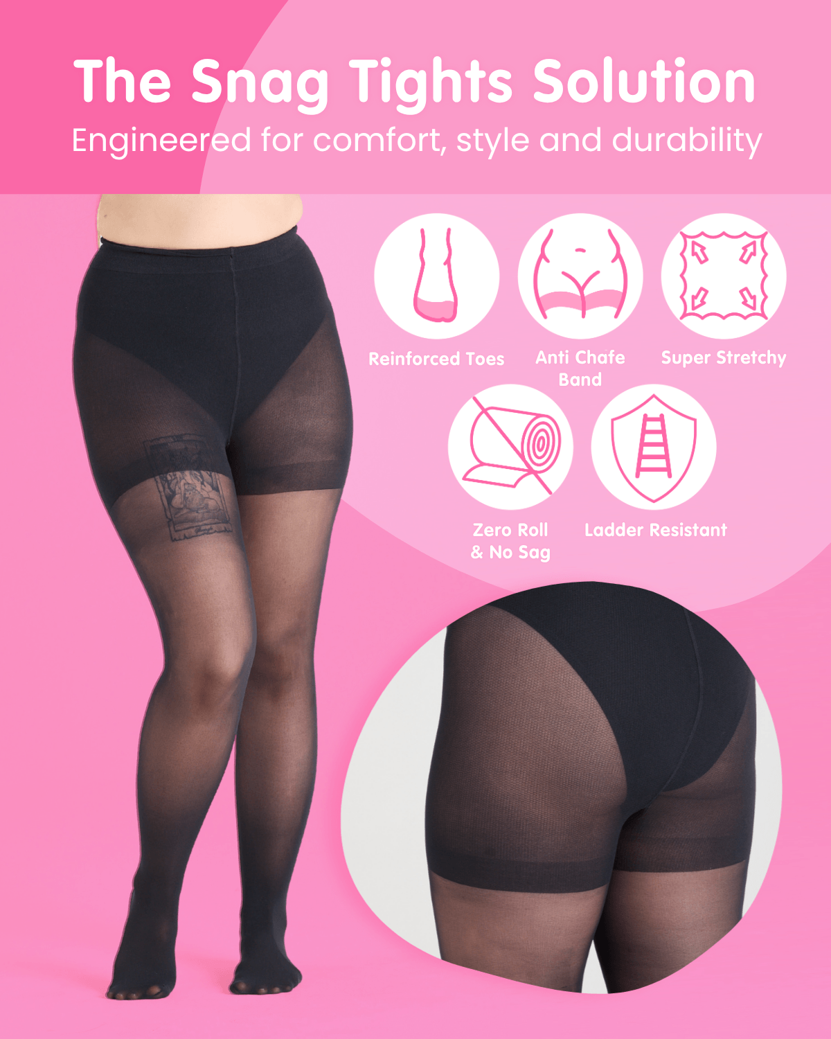30 Denier Sheer Tights - Liquorice Black