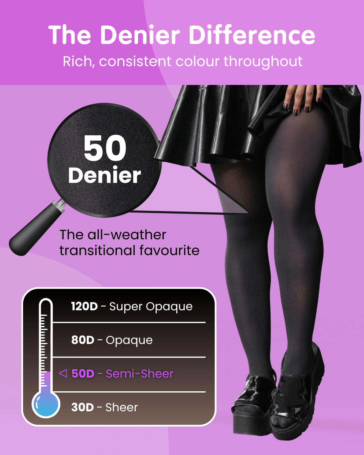 50 Denier Semi-Opaque Tights - Barbara