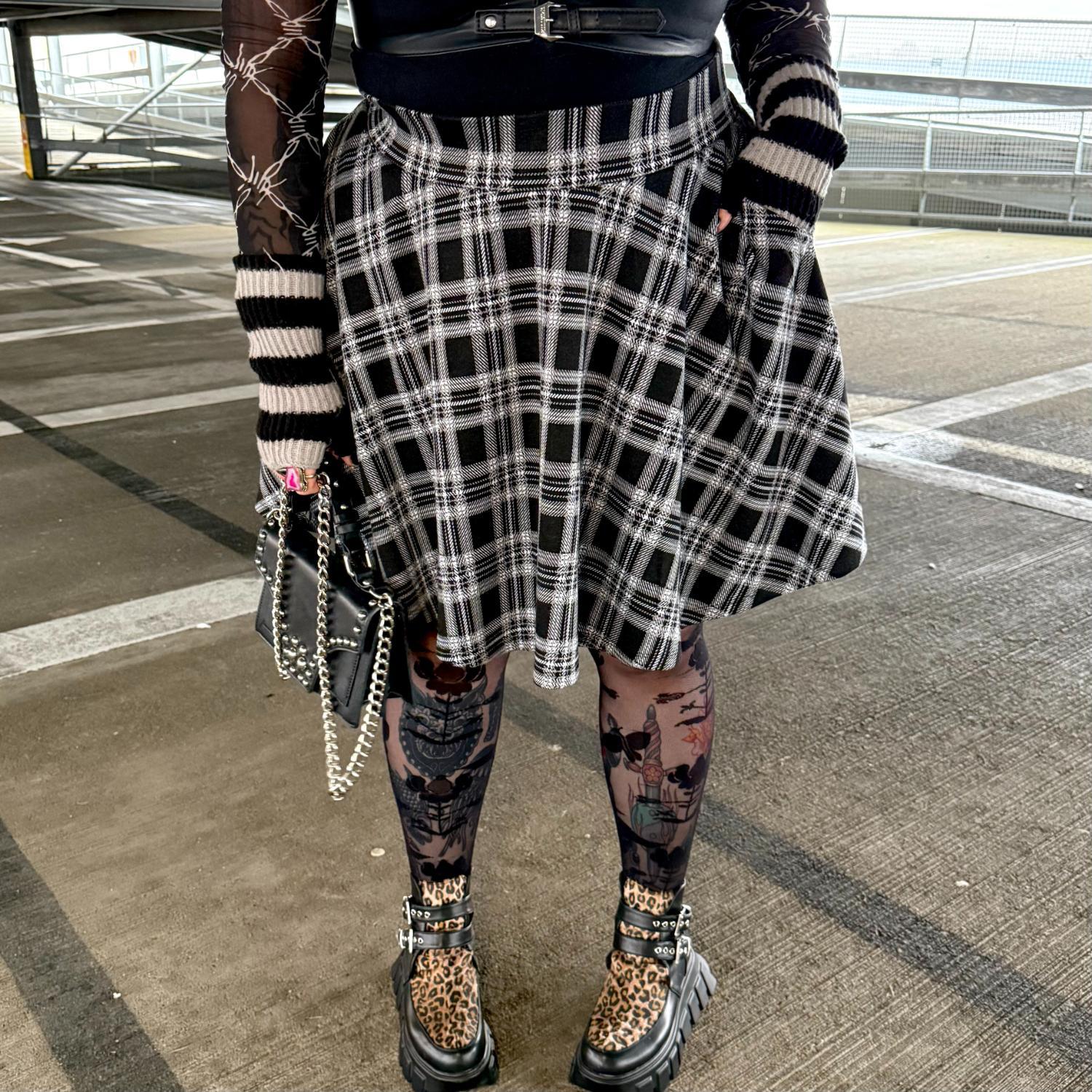 Plaid Flare Skirt - Cairn