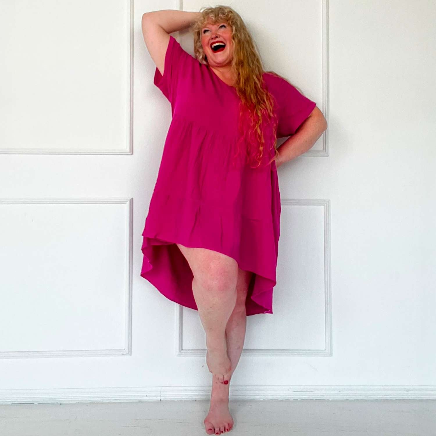 Amrita Cotton Gauze Mini Dress - Peony