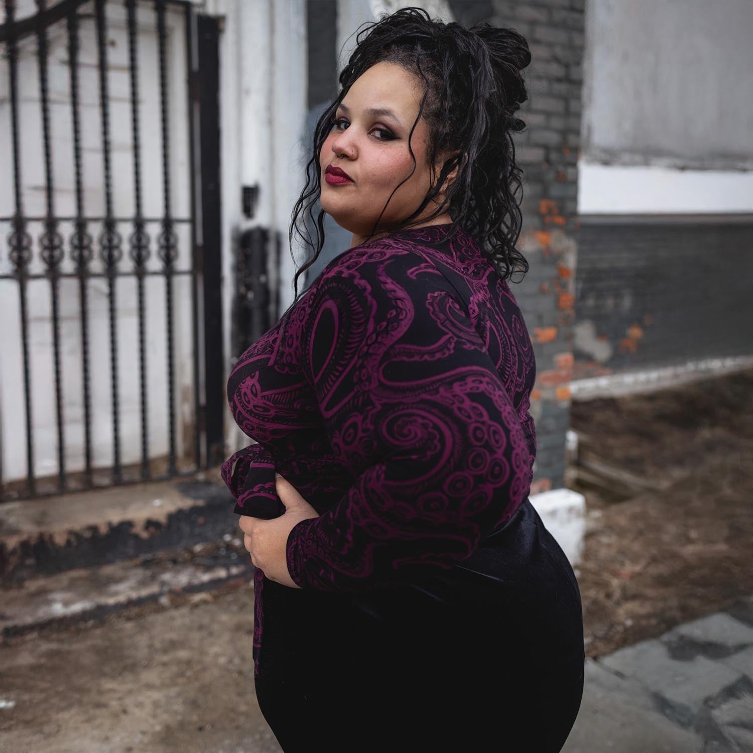 Organic Cotton Wrap Top - Kraken's Embrace