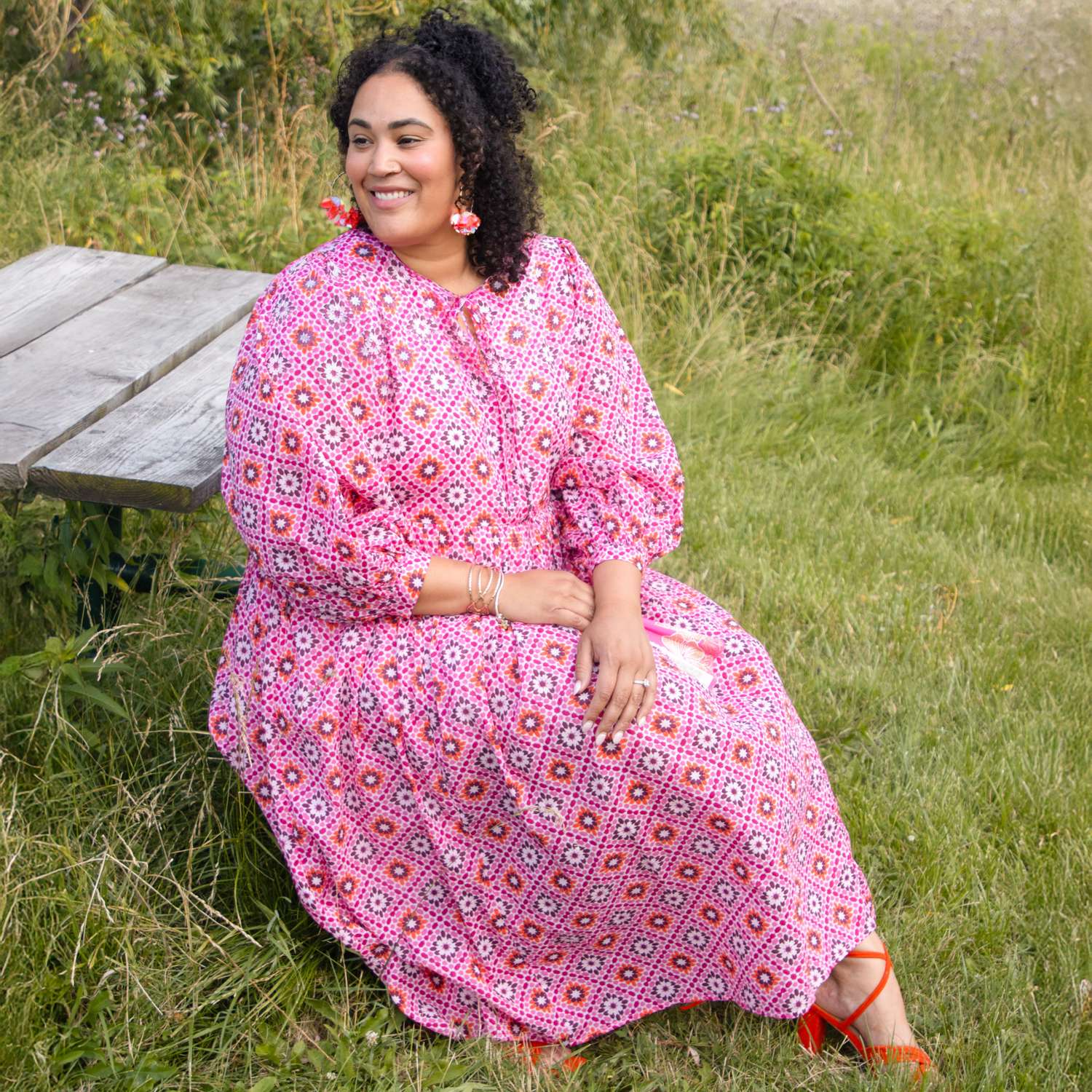 Gabriela Cotton Maxi Dress - Pink Pearl