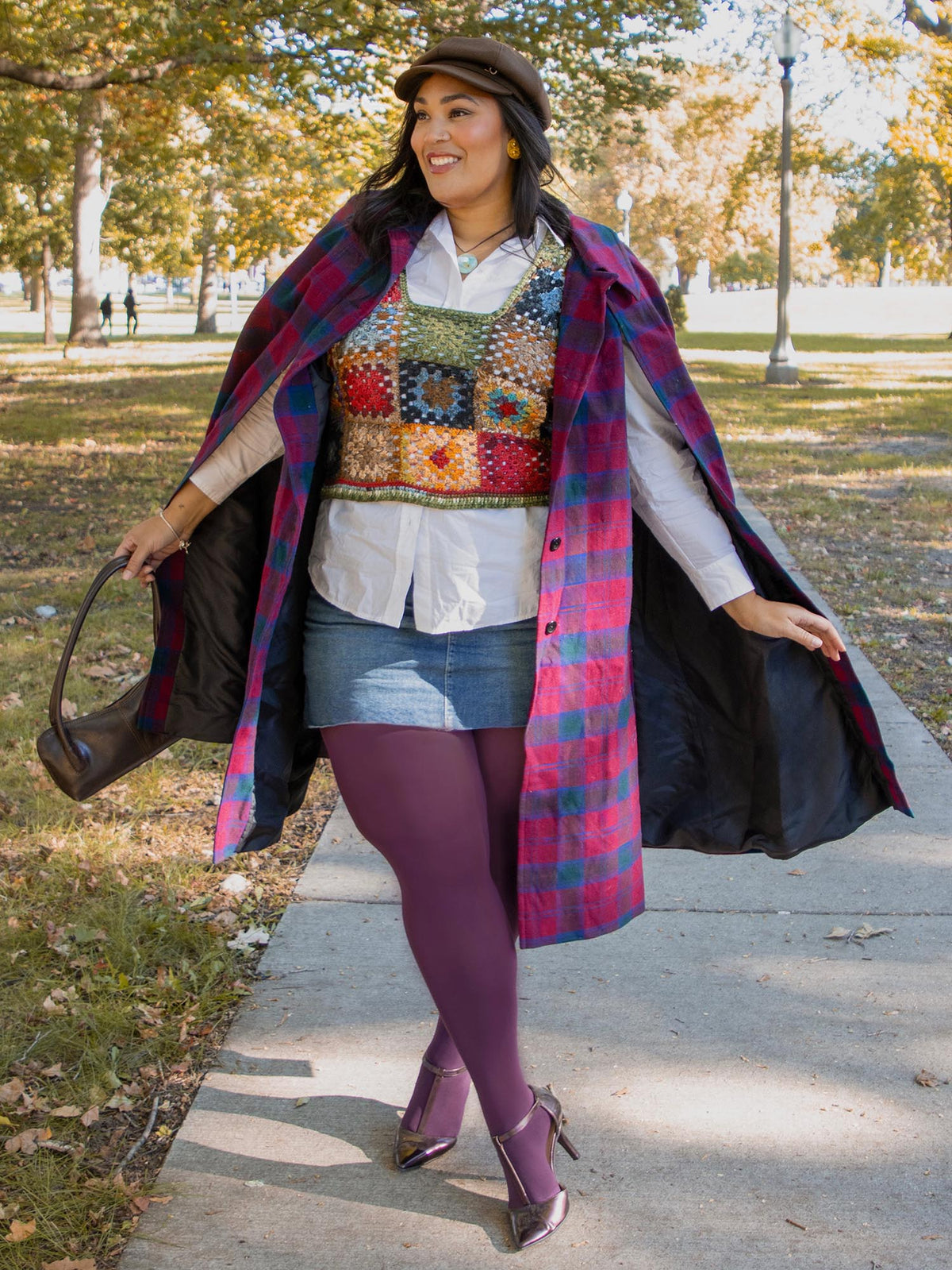 120 Denier Super Opaque Tights - Plum