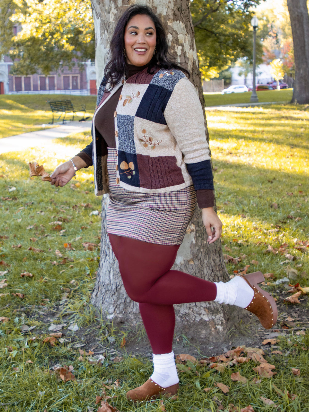 80 Denier Opaque Tights - Burgundy