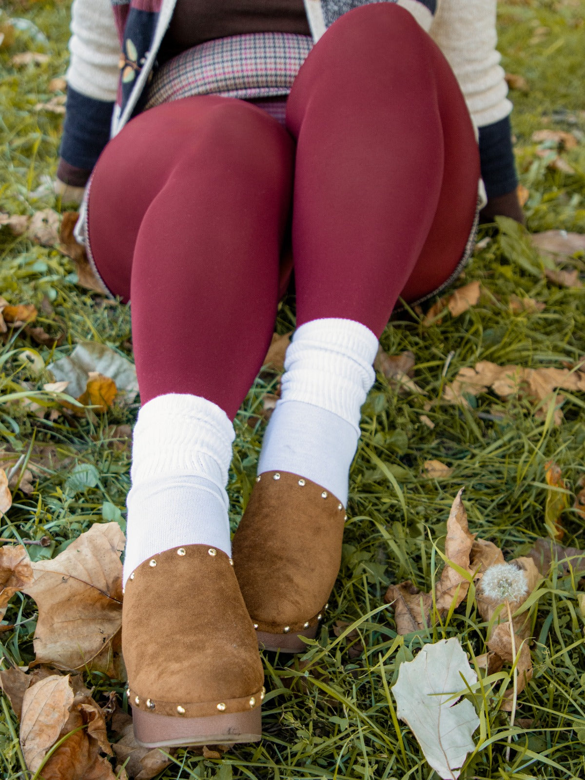 80 Denier Opaque Tights - Burgundy