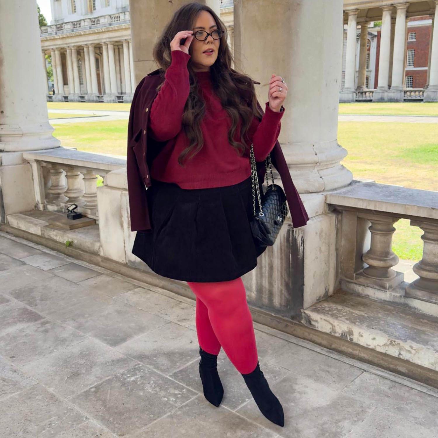 80 Denier Castor Oil Tights - Blood Red