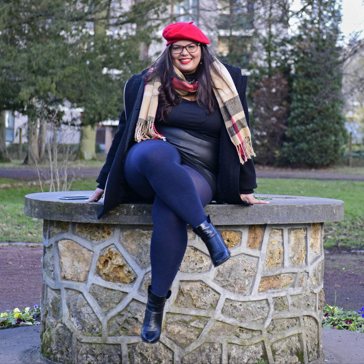 Merino Wool Tights - Royal Navy