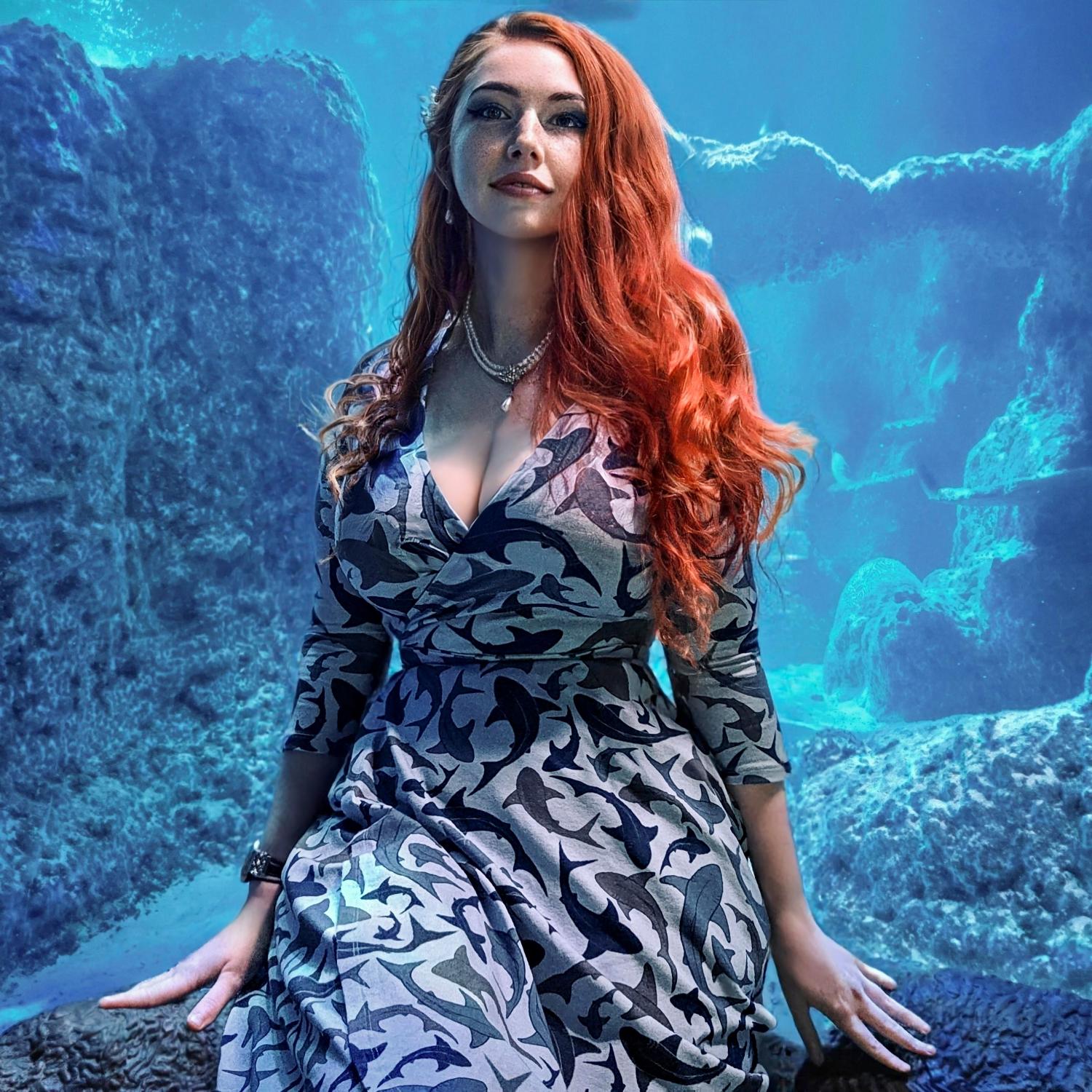 Shark Print Wrap Dress With Pockets | Sizes 4-38
