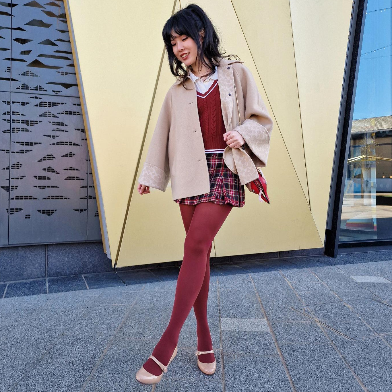 Stay Cool 80 Denier Tights - Burgundy