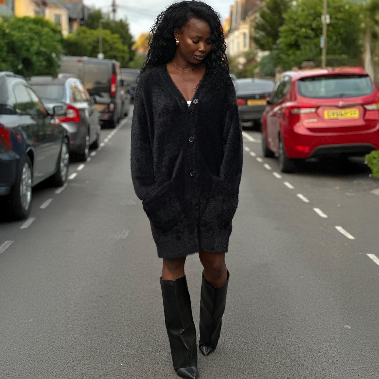 Oversized Fluffy Cardigan | Cosy Knitwear | Snag