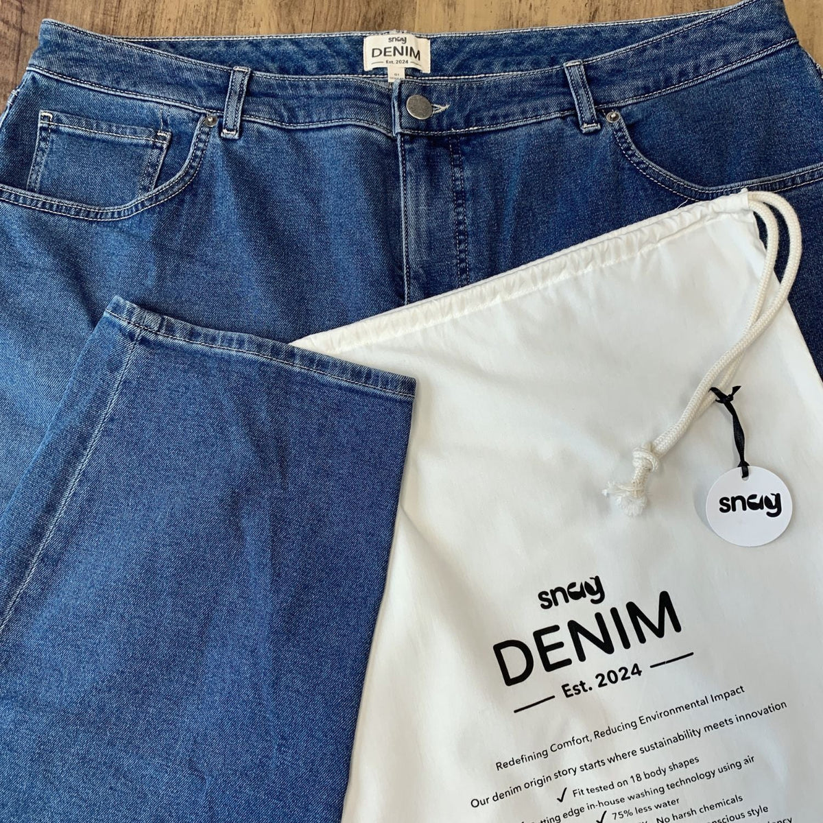 Organic Mom Jeans - Aegean