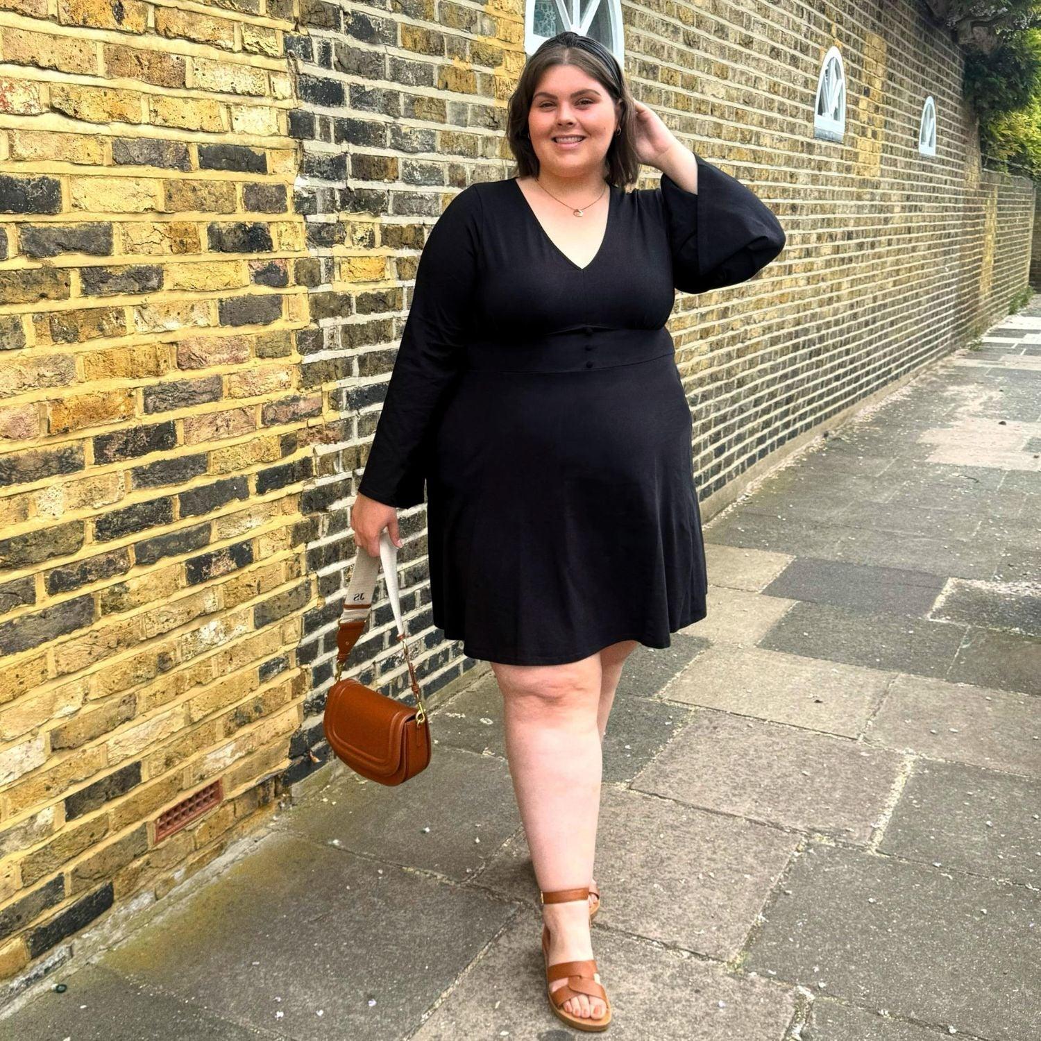 Bell Sleeve Mini Dress - Black - Snag