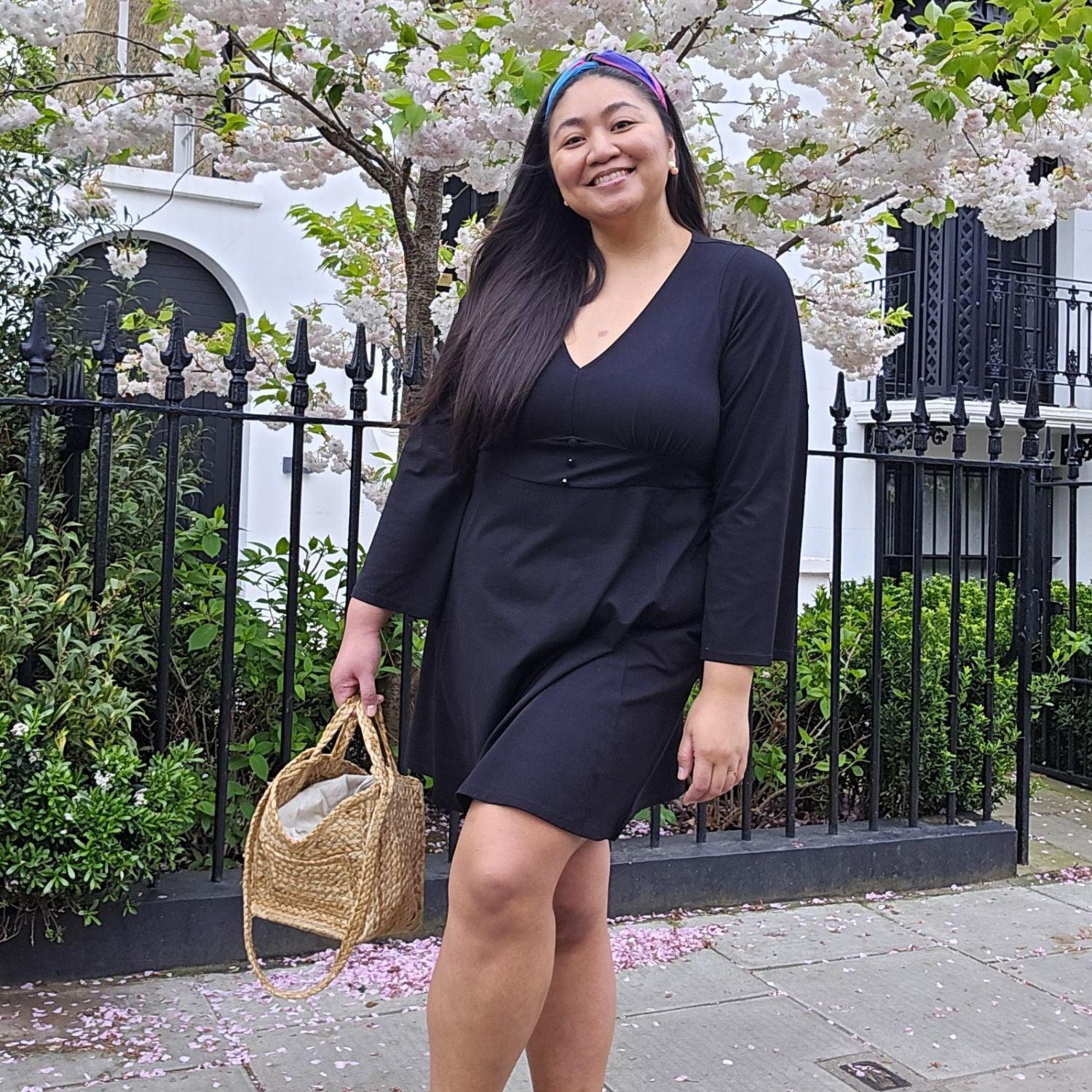 Bell Sleeve Mini Dress - Black - Snag