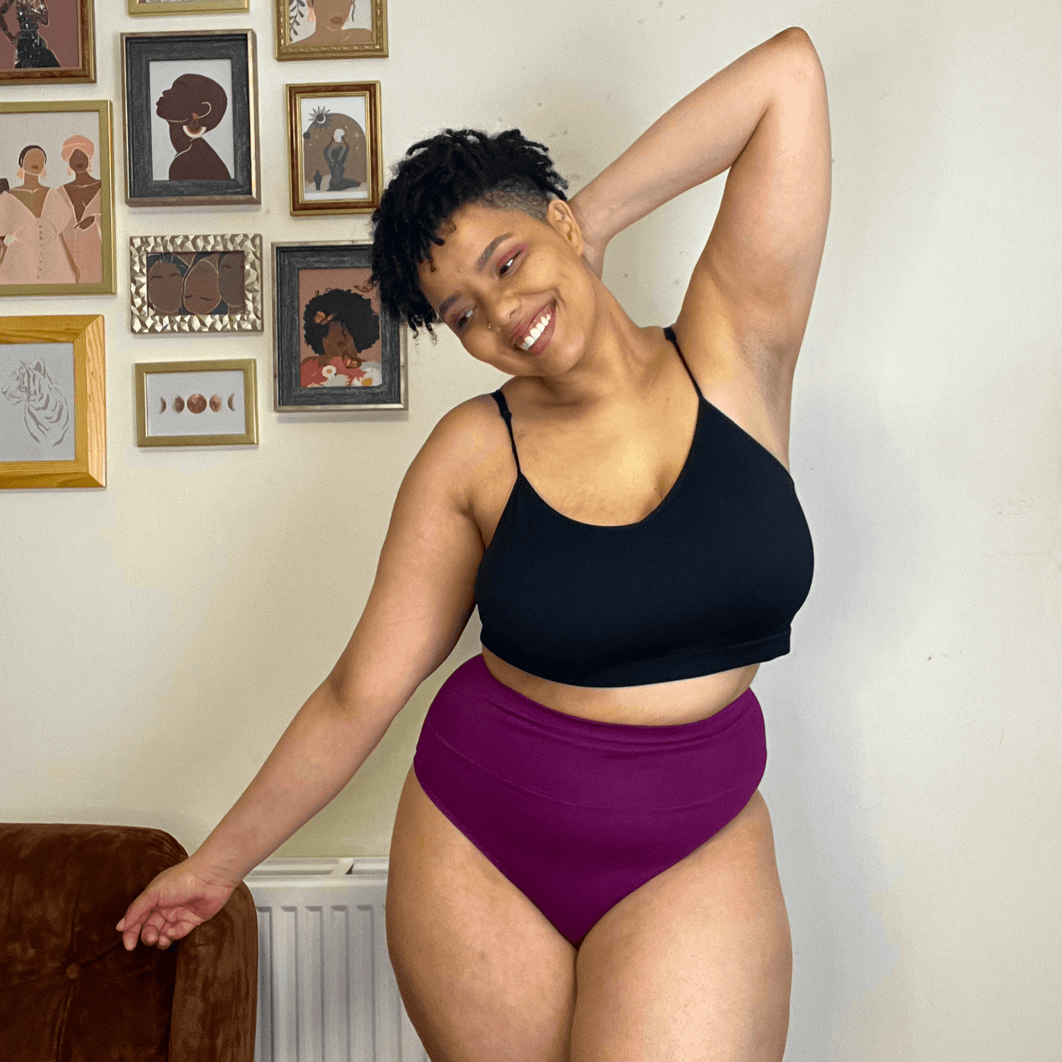 Cheeky High Leg Knickers - Figgy Pudding - Snag