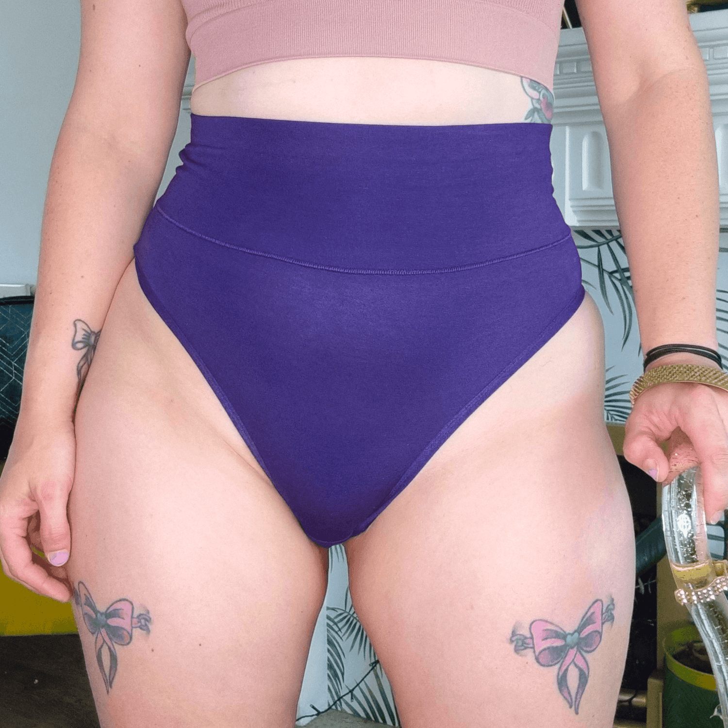 Cheeky High Leg Knickers - Suffragette Purple - Snag