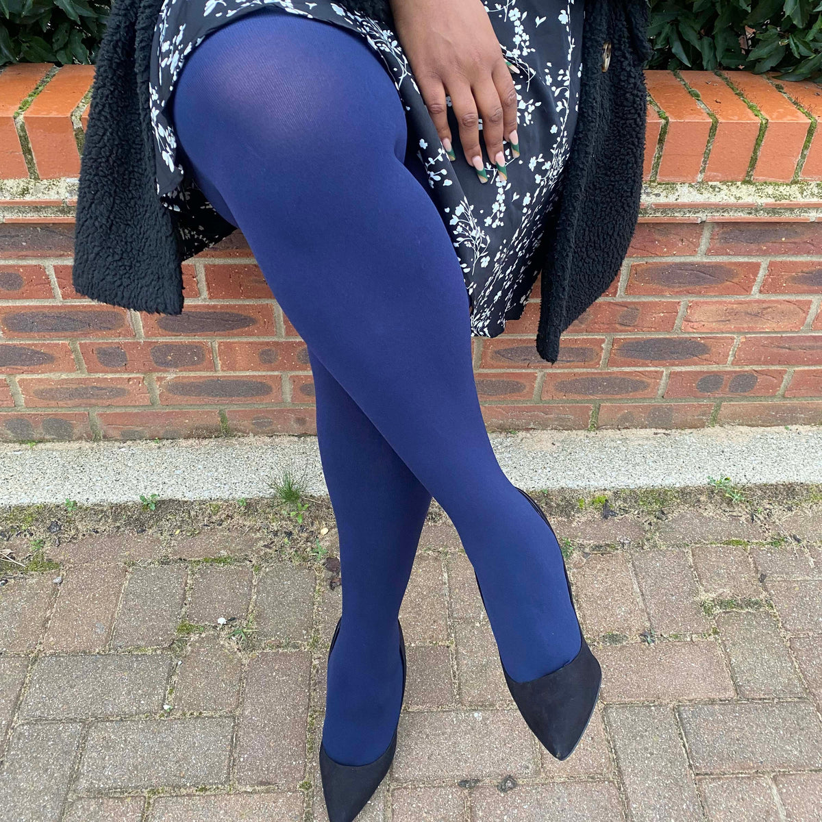 120 Denier Super-Opaque Tights - Navy