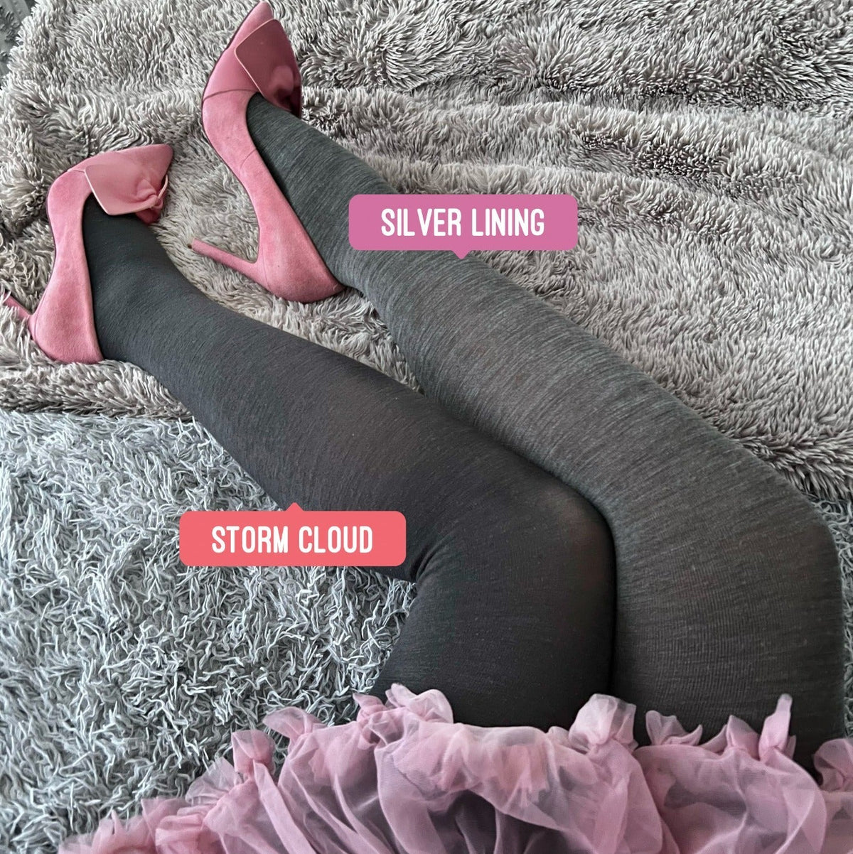 Merino Wool Tights - Silver Lining