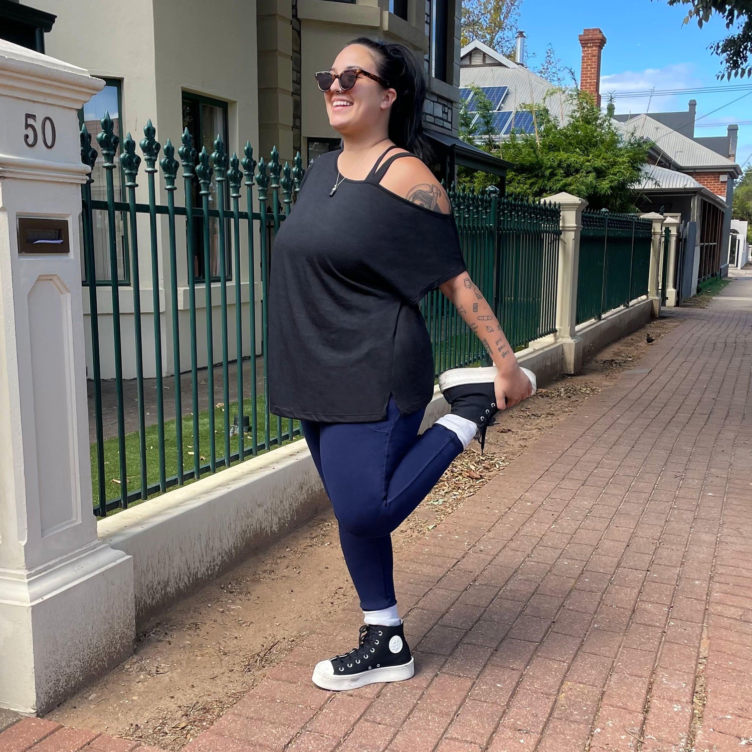 Debbie Off Shoulder Tee - Black - Snag