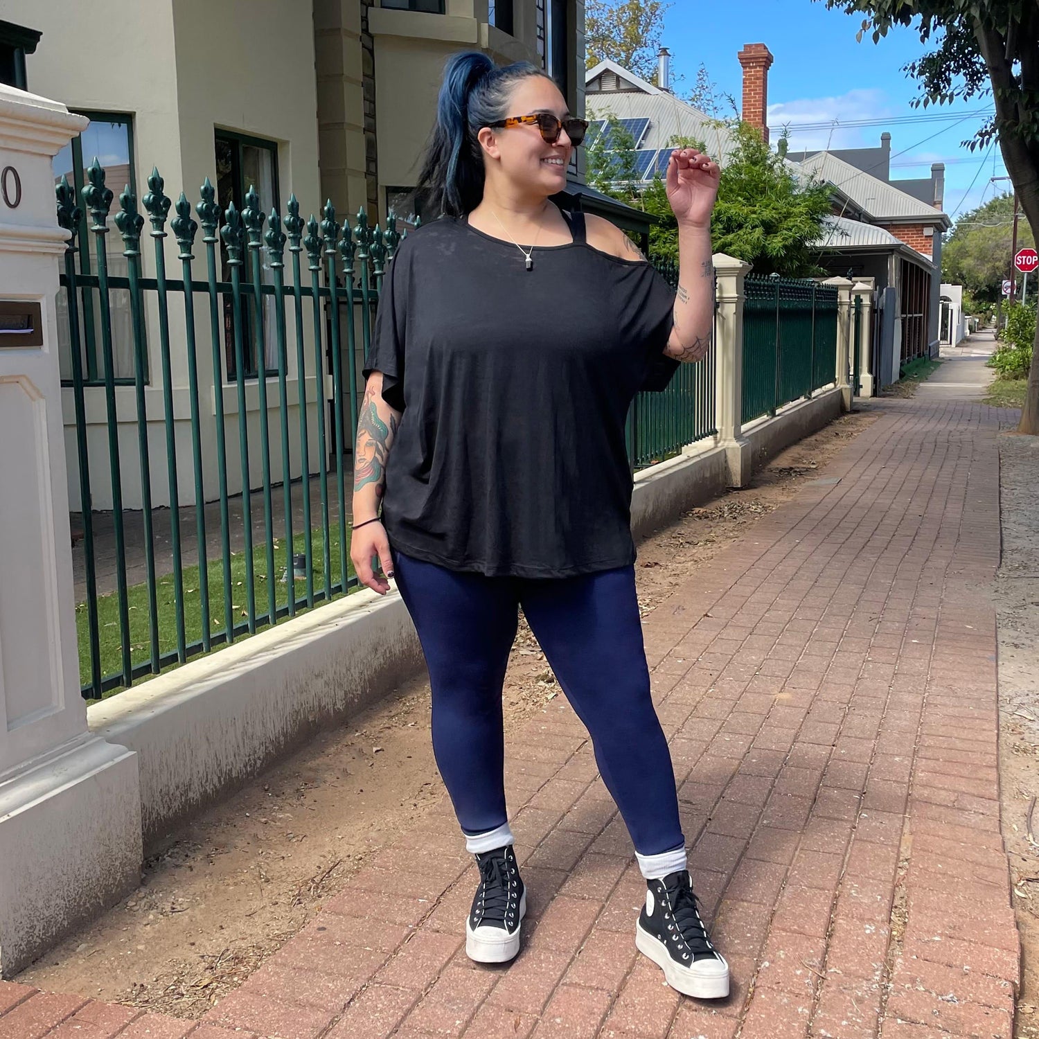 Debbie Off Shoulder Tee - Black - Snag