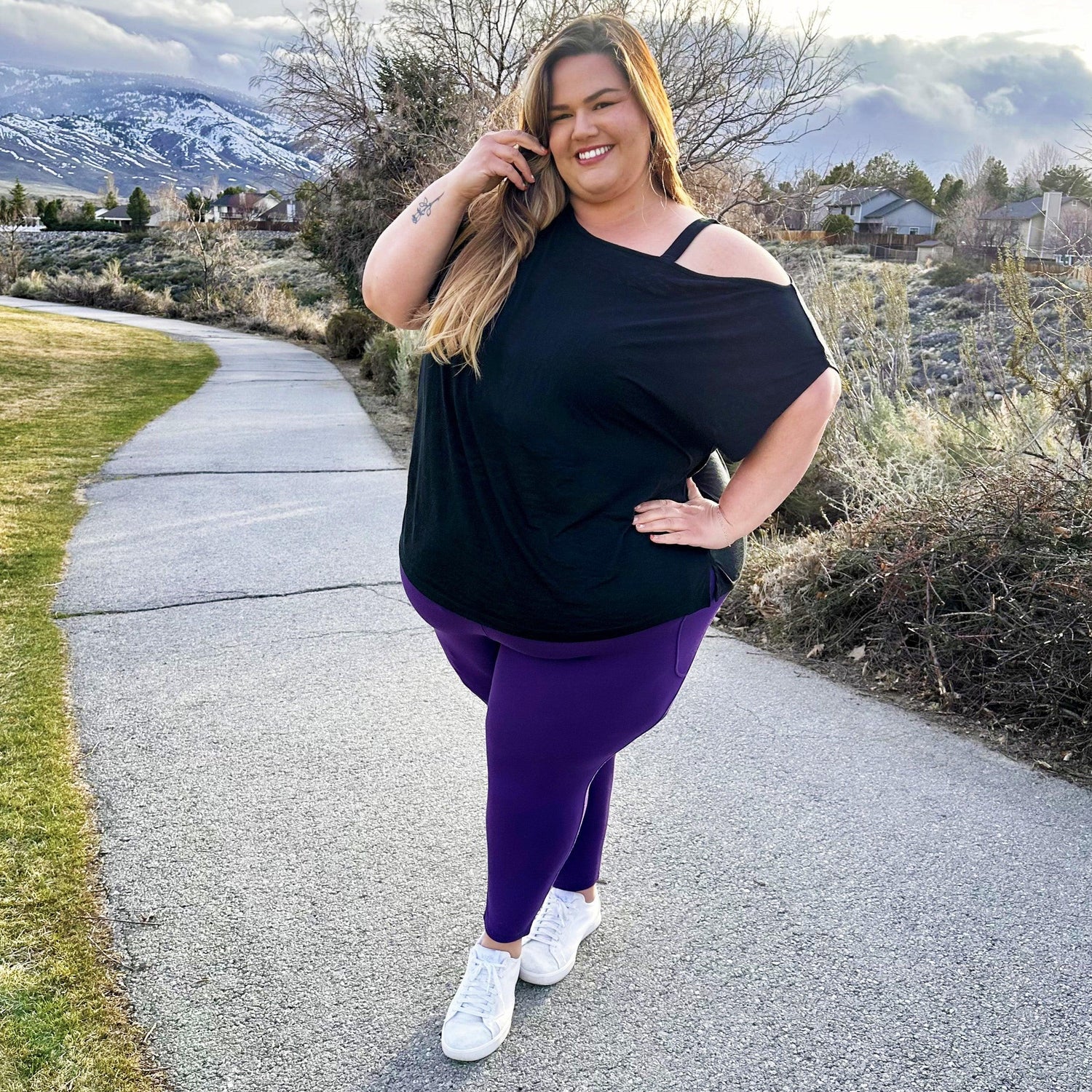 Debbie Off Shoulder Tee - Black - Snag