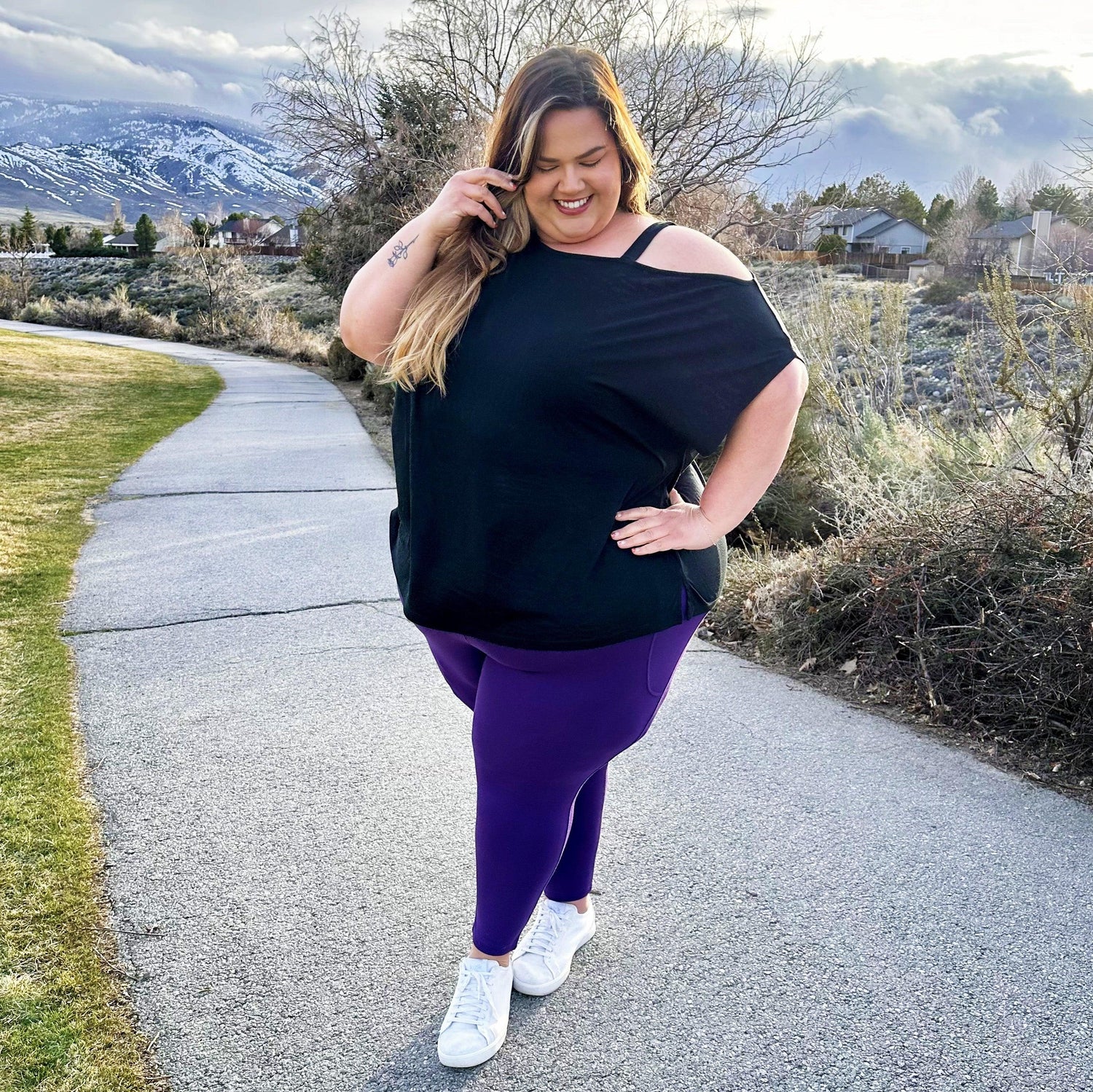 Debbie Off Shoulder Tee - Black - Snag