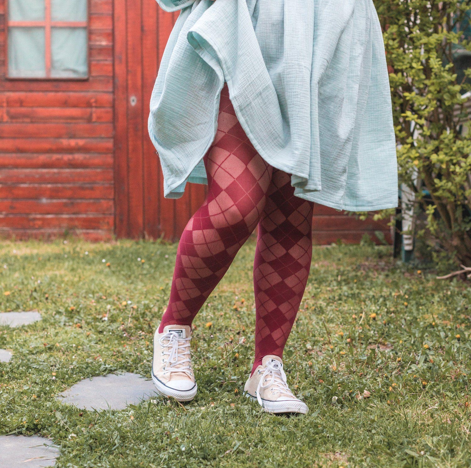 Diamond Tights - Burgundy - Snag