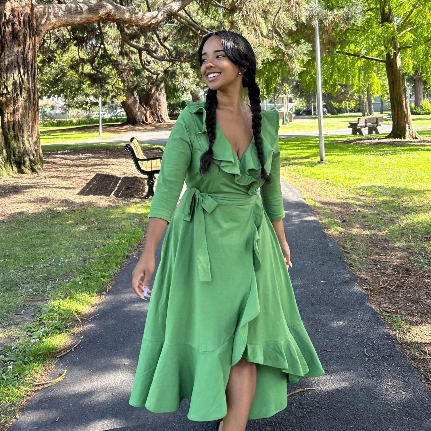 Frill Wrap Dress - Meadow - Snag