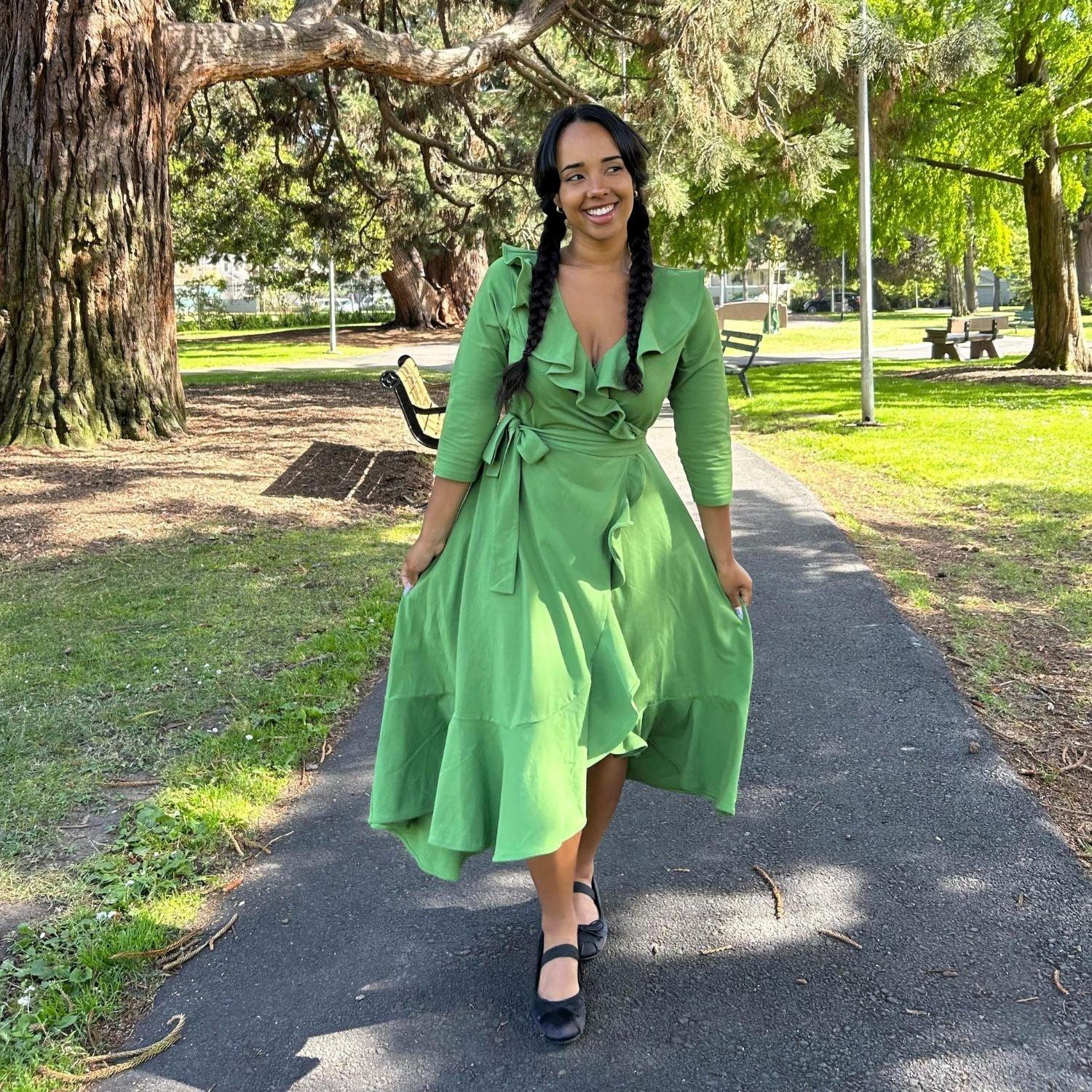 Frill Wrap Dress - Meadow - Snag