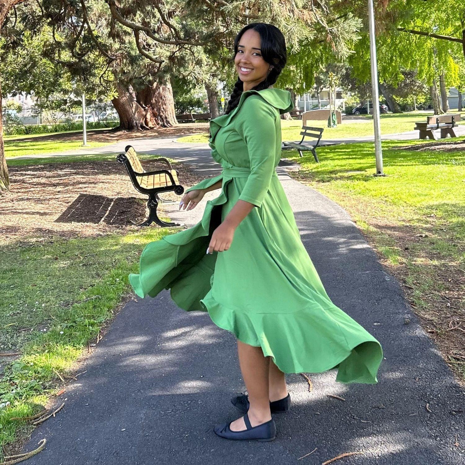 Frill Wrap Dress - Meadow - Snag