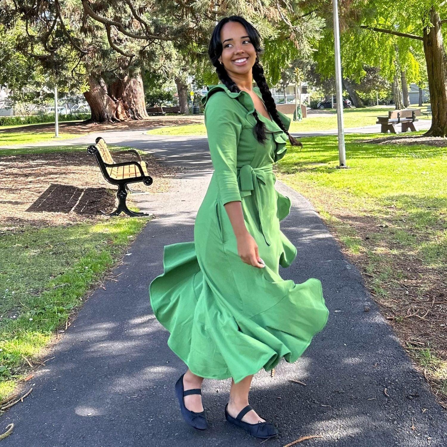 Frill Wrap Dress - Meadow - Snag